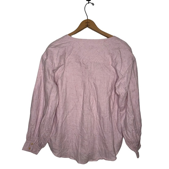 J. Crew Open V-Neck Shirt Donegal Flannel Lavender Purple Long Sleeve Size Small - Picture 4 of 8